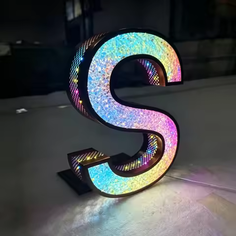 Custom Diamond Letters Business Logo Signs Outdoor LED illuminated Letters 3d Advertising Led Sign f