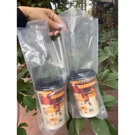 1KG LONG CUP BAG WITH COMPARTMENTS, holds 1,2,3, milk tea cups with compartments for milk tea, smoot