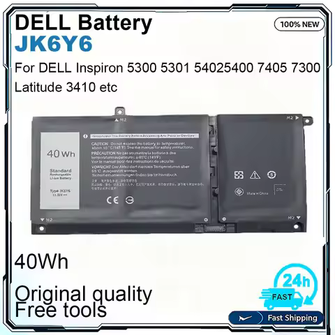 JNew K6Y6 H5CKD Laptop Battery For Dell Latitude 3410 3510 Vostro 5300 5401 Inspiron 5408 5409 5501 