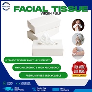 Premium Facial Tissue Flat Box – 2 Ply Soft Sheets for Face | 60 Pulls, 120 Sheets, Virgin Pulp
