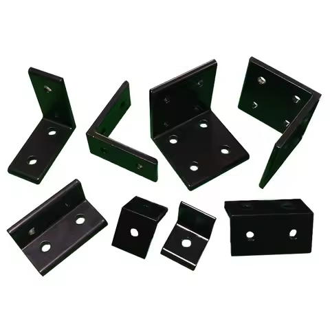 4pcs/lot 2020 2040 L Shape Black Corner Brackets Fitting Angle Aluminum 3030 3060 4040 4080 Connecto