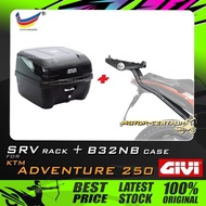 SET KOMBO KOTAK/BOX GIVI B32NB TOP CASE + GIVI KTM ADVENTURE 250 SRV SPECIAL RACK