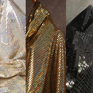 Gauze/laser Sequins Creative Geometric Checkered Symphony Dress Wedding Fashion Designer Fabric