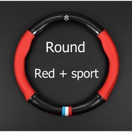 หนังคาร์บอนไฟเบอร์พวงมาลัยฝาครอบคาร์บอนไฟเบอร์หนังพวงมาลัยฝาครอบSuzuki Vitara Swift XL7 Presso Dzire