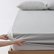 Kumori Fitted Sheet, Wide King, 78.7 x 78.7 inches (200 x 200 cm), Washable, Soft, Texture, Solid Co