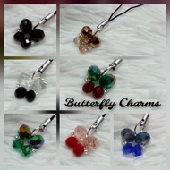 Glass Crystal Charms for Handphone Purse Handbag Keychain Minimalist Hanging Charms