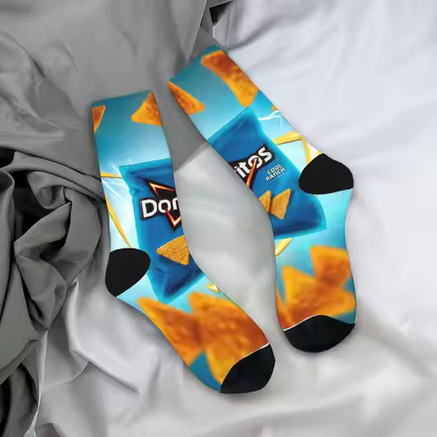 Women Men Socks Doritos Tortilla Chips Puffed Food Stockings Autumn Vintage Comfortable Socks Patter
