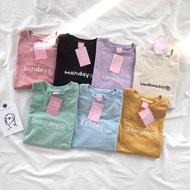 Oversize T-Shirt | Oversized 7 Days Embroidery Minimalist Style