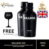BULLDOG Gin Twin Pack + FREE 6 COPA GLASSES