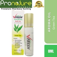 V-FRESH AROMA OIL AROMATHERAPY OIL ROLL ON GREEN TEA 8ML