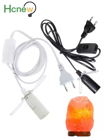 1.8m E14 Lava Lamp Base Holder Power Cord EU Plug Screw Socket Extension Electric Dimmer Switch Hima