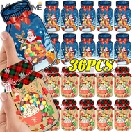 [ Merry Christmas ] 3D Bottle Design Christmas Candy Bags, 300g White Cardstock with Clear Sealed St