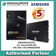 SAMSUNG 870 EVO 2.5" SSD, 250GB / 500GB / 1TB. Singapore Local 5 Years Warranty **SAMSUNG OFFICIAL PARTNER**
