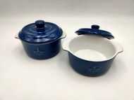 Fontignac 鑄鐵鍋造型-陶瓷迷你圓烤盅2個（附蓋）
