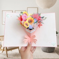 3D Floral Half-Face Greeting Card Creative High-Aesthetic Thank You Teachers Day Card Simple Birthda
