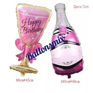 Foil Balloon Set Wine Bottle & Wine Glass (1 Set of 2/s) Best Seller