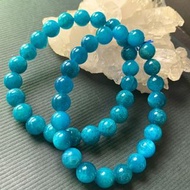 優質天然-中藍寶藍綠微透藍鋰輝/藍磷灰石8.5mm（單圈）手珠手鍊DIY串珠手做項鍊-點點水晶品-結緣價