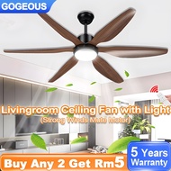 GOGEOUS 66Inch Ceiling Fan With Light Mute DC Motor 6 Speed Strong Winds Ceiling Fan Remote Nordic F