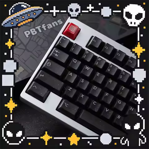 PBTfans PT51-1 PC Keycaps Two Color Process Of Abs Material Keyboard Keycaps Semi Transparent Neon G