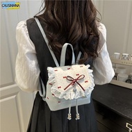 CAUSICZ Butterfly Knot Backpack, Lace Trim Polka Dot Mini Backpack, Fashion Lightweight Sweet Bow Sm