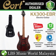Cort KX300 Etched Mahogany Body Pau Ferro Electric Guitar With Bag - Etched Black Red (KX 300)