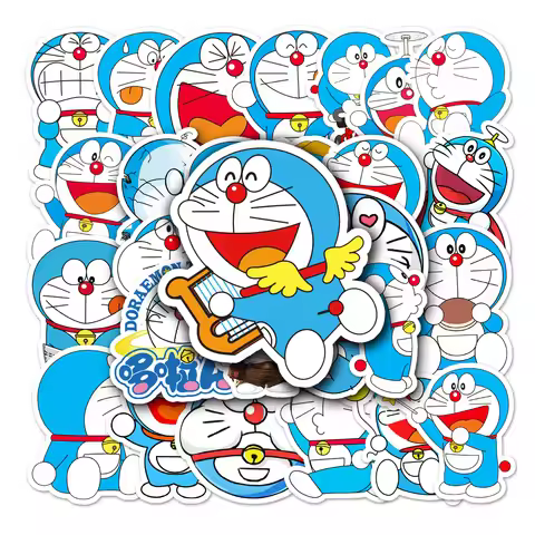 52PCS Doraemon Stickers Graffiti Stickers DIY Diary Phone Case Handmade Scrapbook Aesthetic Stickers