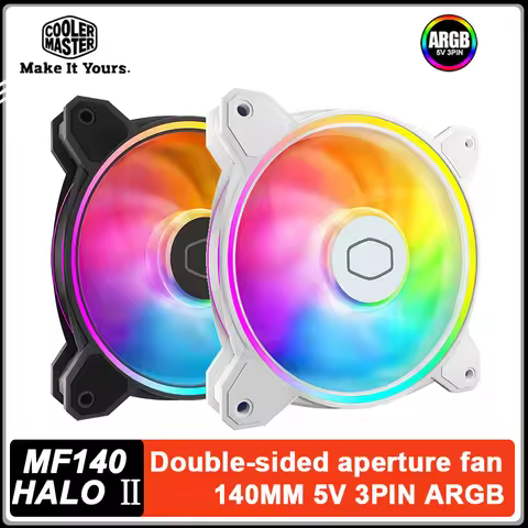 Cooler Master MF140 HALO Second Generation 140mm ARGB Case Fan Quiet PWM CPU Cooler Water Cooling Fa
