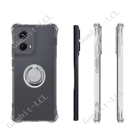 For Motorola Edge 2024 5G Edge2024 Gen 5 Gen5 Back Ring Holder Bracket Phone Case Soft Silicone TPU 