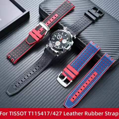 Waterproof Sports Silicone Watch Strap For TISSOT 1853 T-Race T115 Leather Rubber Watchband 22mm T11