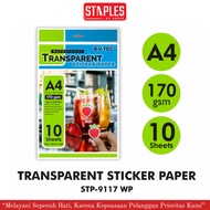 V-Tec Transparent Sticker Paper A4 170gsm Transparent Paper Sticker Paper/