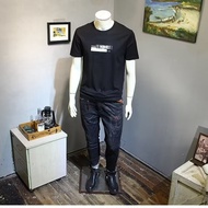 Round Neck Men's Summer Casual Pleasure Shirt Trendy 2025 Youth Match New Top Casual Short-Sleeved t