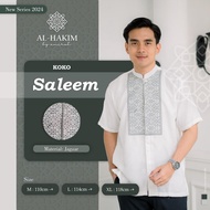 Baju Muslim Pria Koko Premium Lengan Pendek Al Hakim Saleem Putih