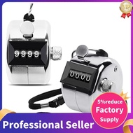 2 Pack Metal Hand Counter Four-Digit with Lanyard Silver Counter Click Handheld Click Counter