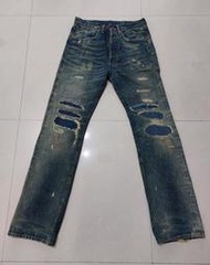 Levi's 44501-0048 LVC 大E 破壞 貼布 貓鬚 大戰版 月桂冠扣 丹寧 牛仔褲