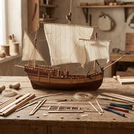 Wooden Ship Model Kit Self-Assembled Sailing Ship Model Kit with Stand Assembly Detailed for Hobbyis