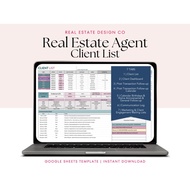 Real Estate Client List Google Sheets Spreadsheet CRM with Follow-up Calendar Client Dashboard Birth