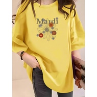 [AMYGO] M-5XL Tshirt Women Loose T Shirt Woman 2Y671 T shirt Women's Tshirt Clothes T shirt Blouse T