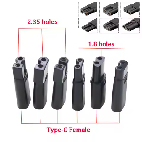 1/6pcs USB Type-c Female To Charging Adapter 2.35 Holes 1.8 Holes Shaver Pentium Hair Clipper Two Ho
