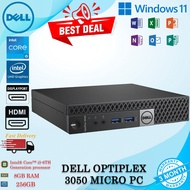 (READY STOCK) Dell Optiplex 3050 Micro Pc Intel Core i5-6TH gen processor 8GB Ram 256GB SSD