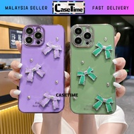 OPPO F5 A53 2020 A74 A95 fon sarung electroplated 3D diamond bling shining mini ribbon soft cover ca