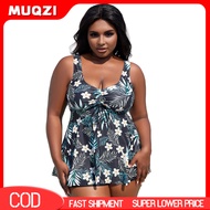 2Pcs/Set Women Tankini Set Deep V-Neck Drawstring Flowy Hem Tops High Waist Swimming Trunks Set Spli