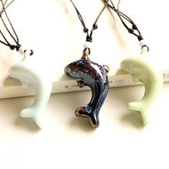 3D Dolphin Necklace Jewelry Ceramic Necklace Ceramic Jewelry