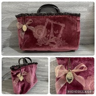 Axes Femme Vintage-Style Lolita Velvet Bag Insert with French Romantic Theme Design Japan Surplus