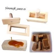 Durian dodol mold, lemper cake, onigiri rice, wooden material + press, size 12 x 7 x 5