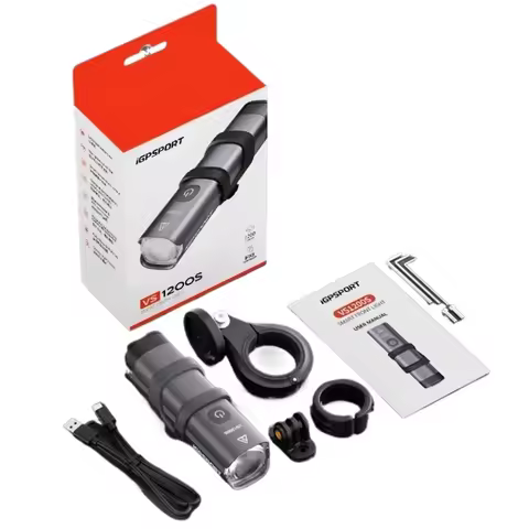 iGPSPORT VS1200S Bike Front Light 1200LM LED Cycling Headlight,USB Rechargeable Rainproof 4000mAh Bi