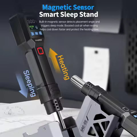 FNIRSI SAG-55 Micro Hot Air Gun 550W with Stand BGA Rework LCD Digital Hair Dryer Soldering Heat Gun