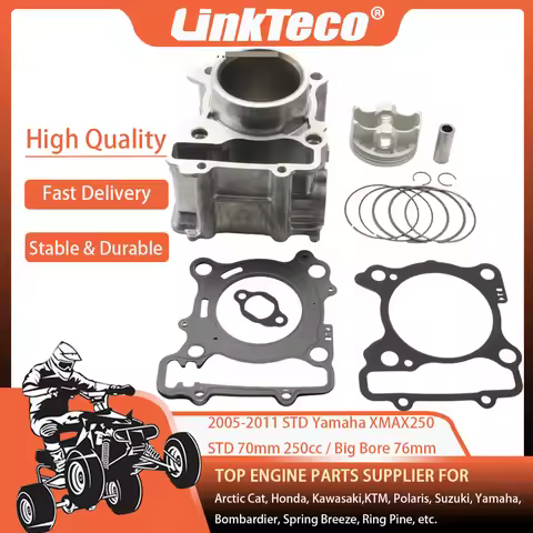 2005-2011 STD 70mm 250cc Big Bore 76mm Motorcycle Cylinder block piston ring Kit For Yamaha Xmax250 
