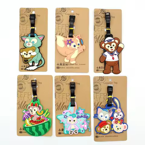 Disney Bear Duffy Luggage Tag Travel Accessories Cartoon StellaLou Cute LinaBell Baggage Label Suitc