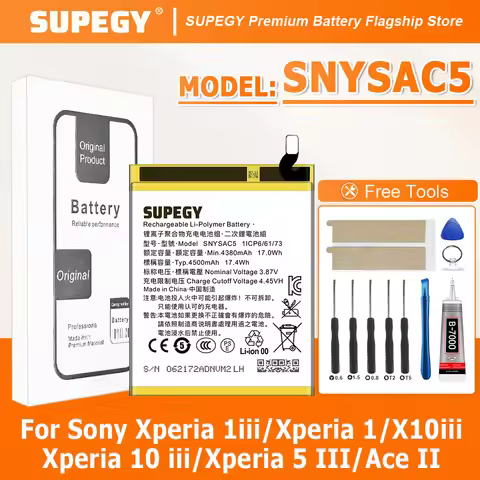 100% New Battery SNYSAC5 For Sony Xperia 1iii/Xperia 1/X10iii/Xperia 10 iii/Xperia 5 III/Ace II Batt