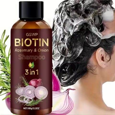 GSWP Biotin Rosemary Onion Shampoo 3-in-1 Moisturizing, Hydrating Enriched, controls oil for volumin